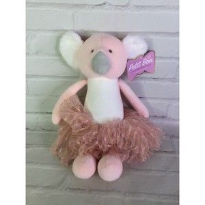 Fao Schwarz Petit Bon Pink White Koala Bear Plush in Tutu Stuffed Animal Toy